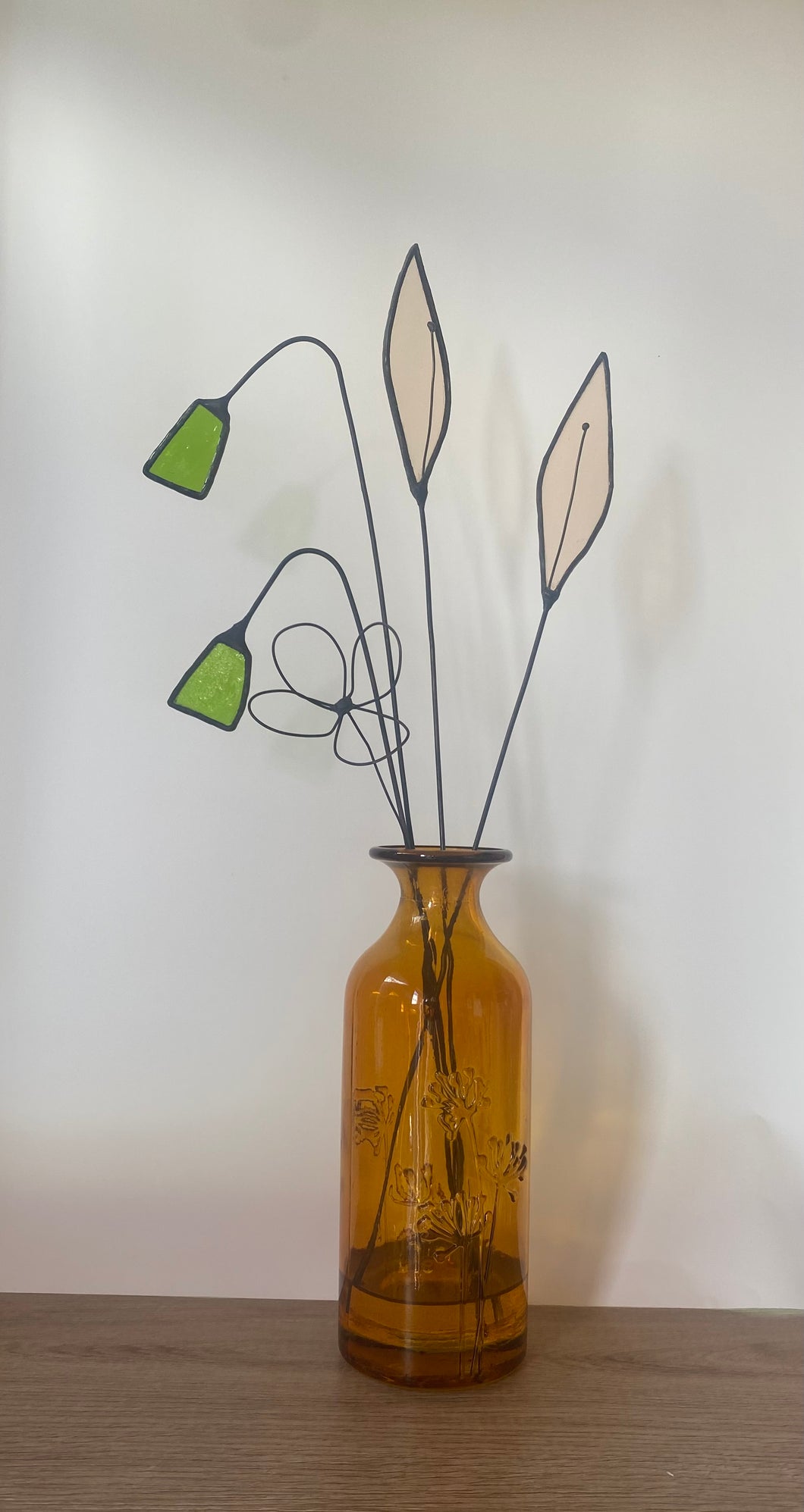 Flower Sculpture in Glass Vase